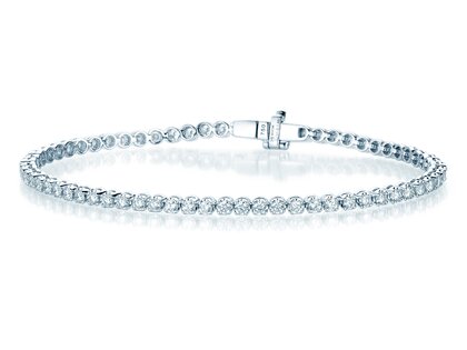 Tennisarmband in 18K Weißgold mit Diamanten 3,15ct G/SI, 17,5cm
