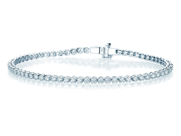 Tennisarmband in 18K Weißgold mit Diamanten 3,15ct G/SI, 17,5cm