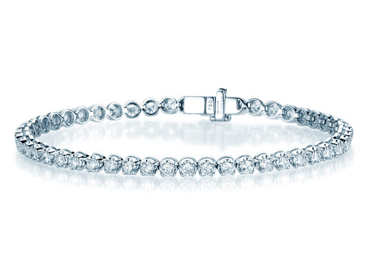 Tennisarmband in 18K Weißgold mit Diamanten 4,7ct G/SI, 17cm