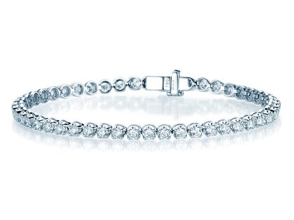 Tennisarmband in 18K Weißgold mit Diamanten 4,7ct G/SI, 17cm