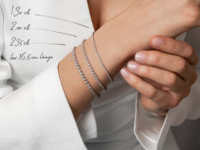 Tennisarmband in 18K Weißgold mit Diamanten 3,15ct G/SI, 17,5cm