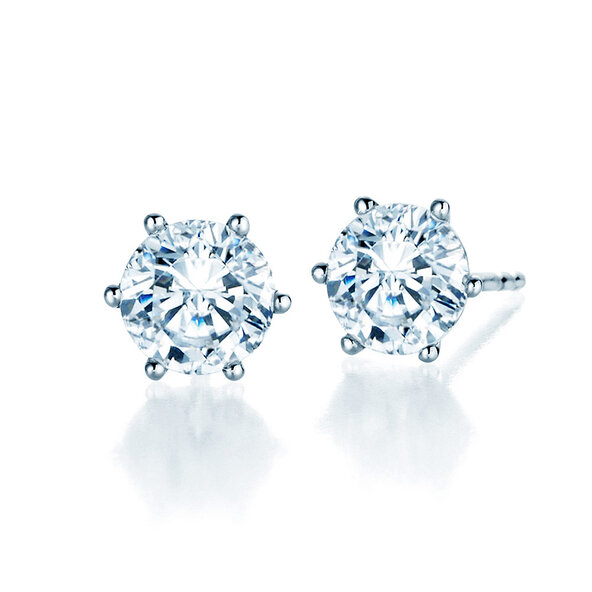 Ohrstecker Classic Labordiamant in 9K Weißgold mit Labordiamanten 6,00ct E/VS