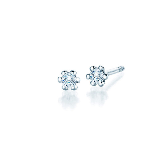 Ohrstecker Classic in 14K Weißgold mit Diamanten 0,10ct GSI G/SI
