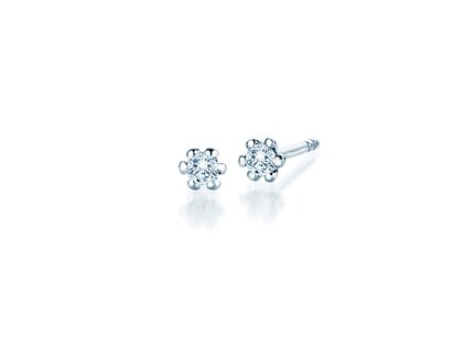 Ohrstecker Classic in 14K Weißgold mit Diamanten 0,10ct GSI G/SI
