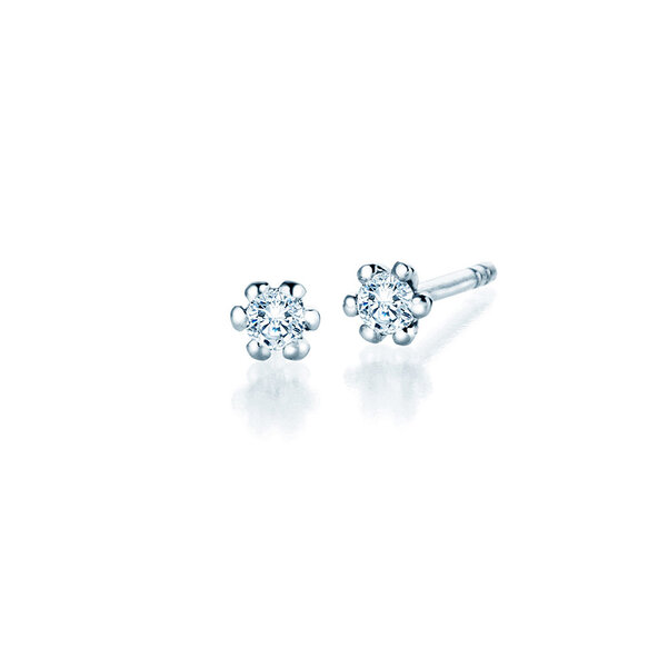 Ohrstecker Classic in 14K Weißgold mit Diamanten 0,10ct GSI G/SI