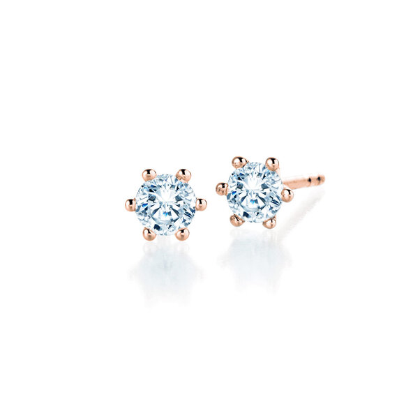 Ohrstecker Classic in 14K Roségold mit Diamanten 0,60ct G/SI