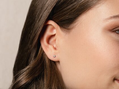 Ohrstecker Classic in 14K Weißgold mit Diamanten 0,10ct GSI G/SI