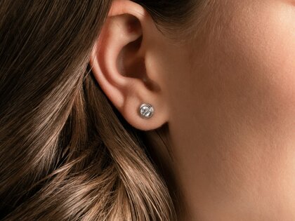 Ohrstecker Diamond Bowl in 9K Gelbgold mit Diamanten 0,30ct G/SI