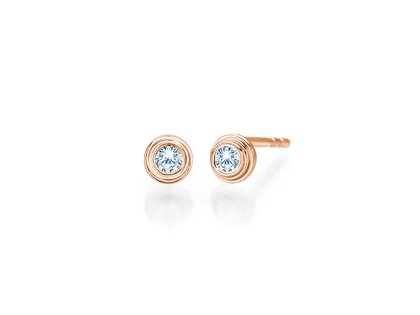 Ohrstecker Diamond Bowl Labordiamant in 14K Roségold mit Labordiamanten 0,30ct E/VS