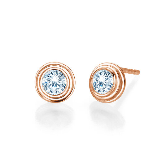 Ohrstecker Diamond Bowl Labordiamant in 14K Roségold mit Labordiamanten 1,00ct E/VS
