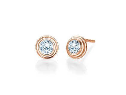 Ohrstecker Diamond Bowl Labordiamant in 14K Roségold mit Labordiamanten 1,00ct E/VS