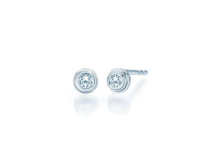 Ohrstecker Diamond Bowl in 14K Weißgold mit Diamanten 0,10ct G/SI