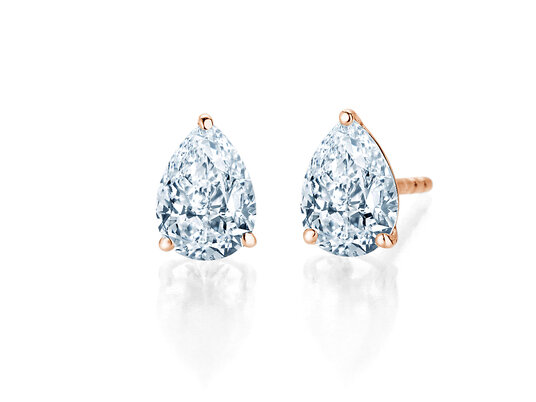Ohrstecker Diamond Drop Labordiamant in 14K Roségold mit Labordiamanten 0,30ct E/VS