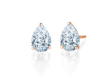 Ohrstecker Diamond Drop Labordiamant in 14K Roségold mit Labordiamanten 0,30ct E/VS