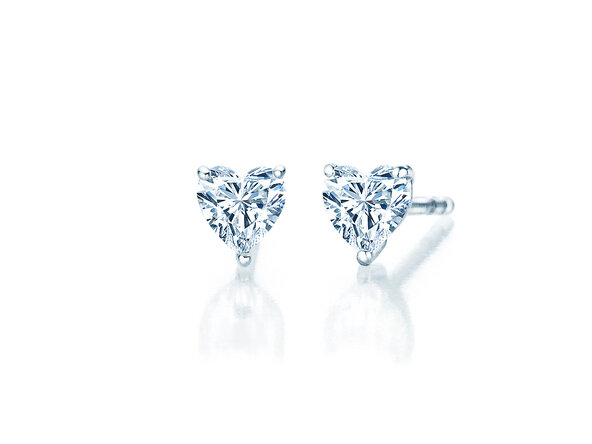 Ohrstecker Diamond Heart in 14K Weißgold mit Diamanten 0,80ct G/SI