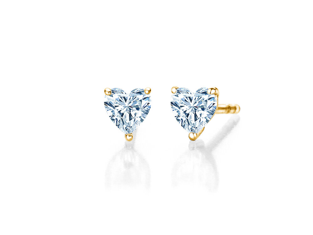Ohrstecker Diamond Heart in 14K Gelbgold mit Diamanten 1,00ct G/SI