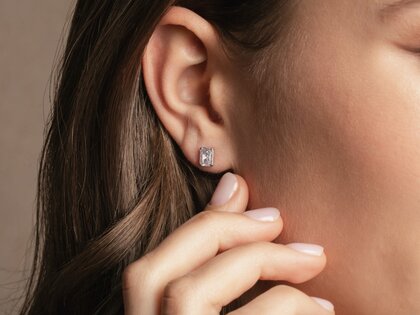 Ohrstecker Diamond Radiant in 14K Gelbgold mit Diamanten 0,30ct G/SI