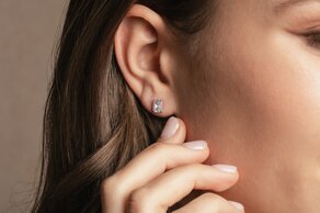 Ohrstecker Diamond Radiant in 14K Gelbgold mit Diamanten 0,30ct G/SI