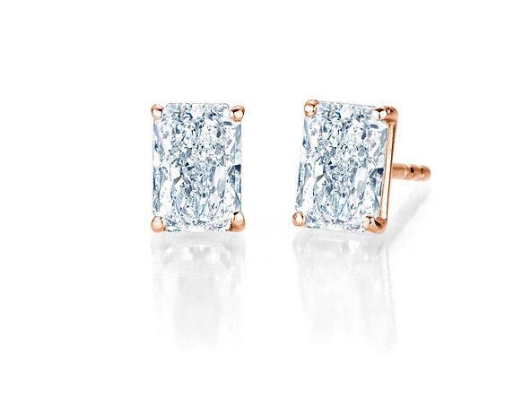 Ohrstecker Diamond Radiant in 14K Roségold mit Diamanten 0,30ct G/SI