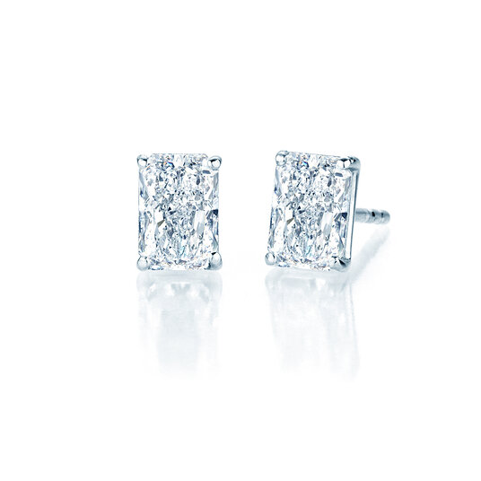Ohrstecker Diamond Radiant Labordiamant in Silber 925/- mit Labordiamanten 0,30ct E/VS