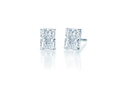 Ohrstecker Diamond Radiant Labordiamant in Silber 925/- mit Labordiamanten 0,30ct E/VS
