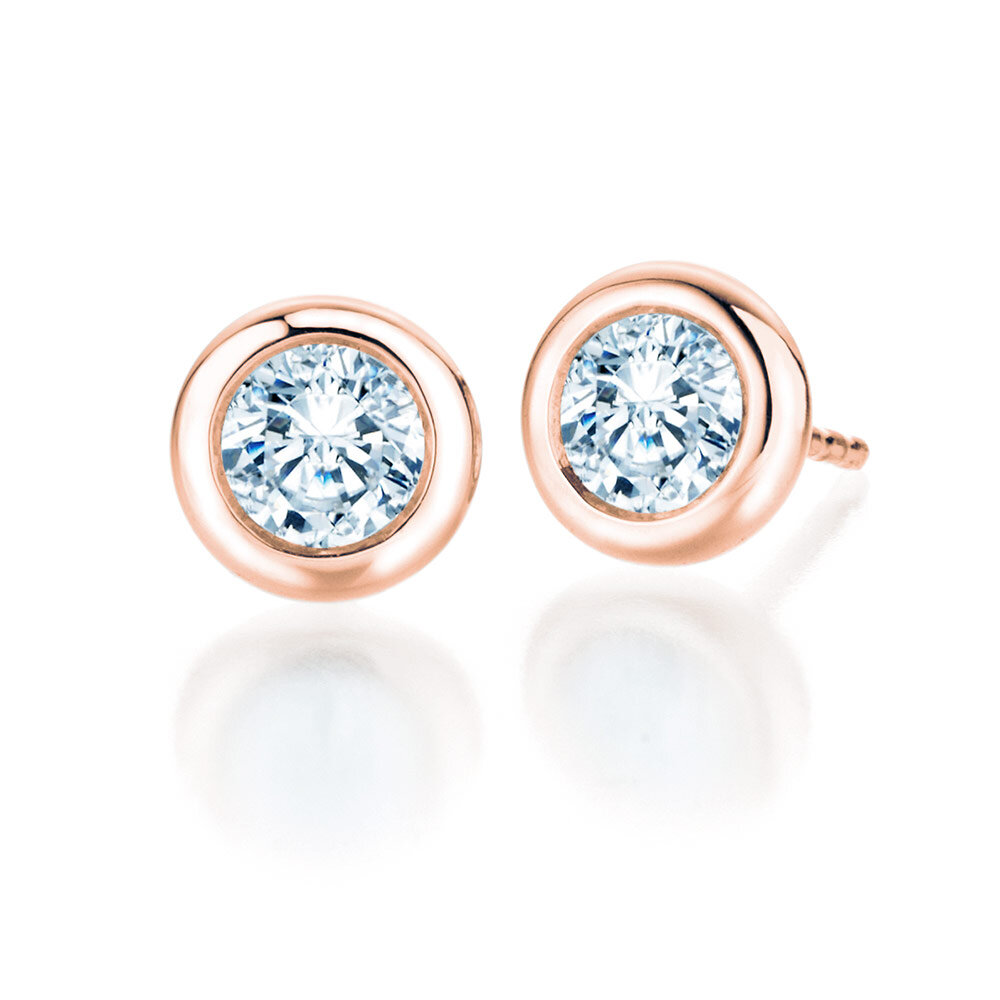 Ohrstecker Eternal in 9K Roségold mit Diamanten 1,50ct G/SI