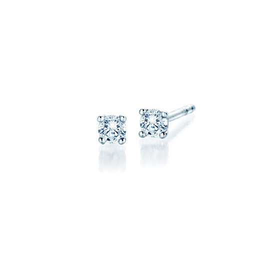 Ohrstecker Modern in 18K Weißgold mit Diamanten 0,10ct GSI G/SI