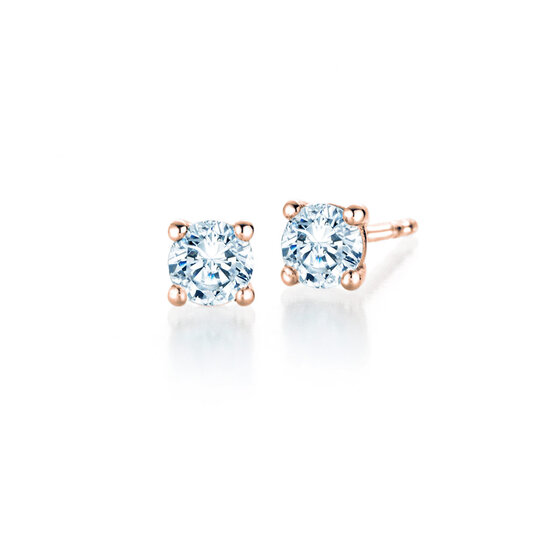 Ohrstecker Modern in 14K Roségold mit Diamanten 0,40ct GSI G/SI