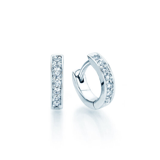 Creolen Alliance in 14K Weißgold mit Diamanten 0,14ct GSI G/SI