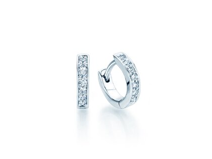 Creolen Alliance in 14K Weißgold mit Diamanten 0,14ct GSI G/SI