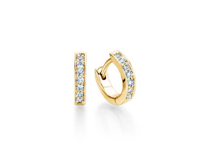 Creolen Alliance in 14K Gelbgold mit Diamanten 0,14ct GSI G/SI