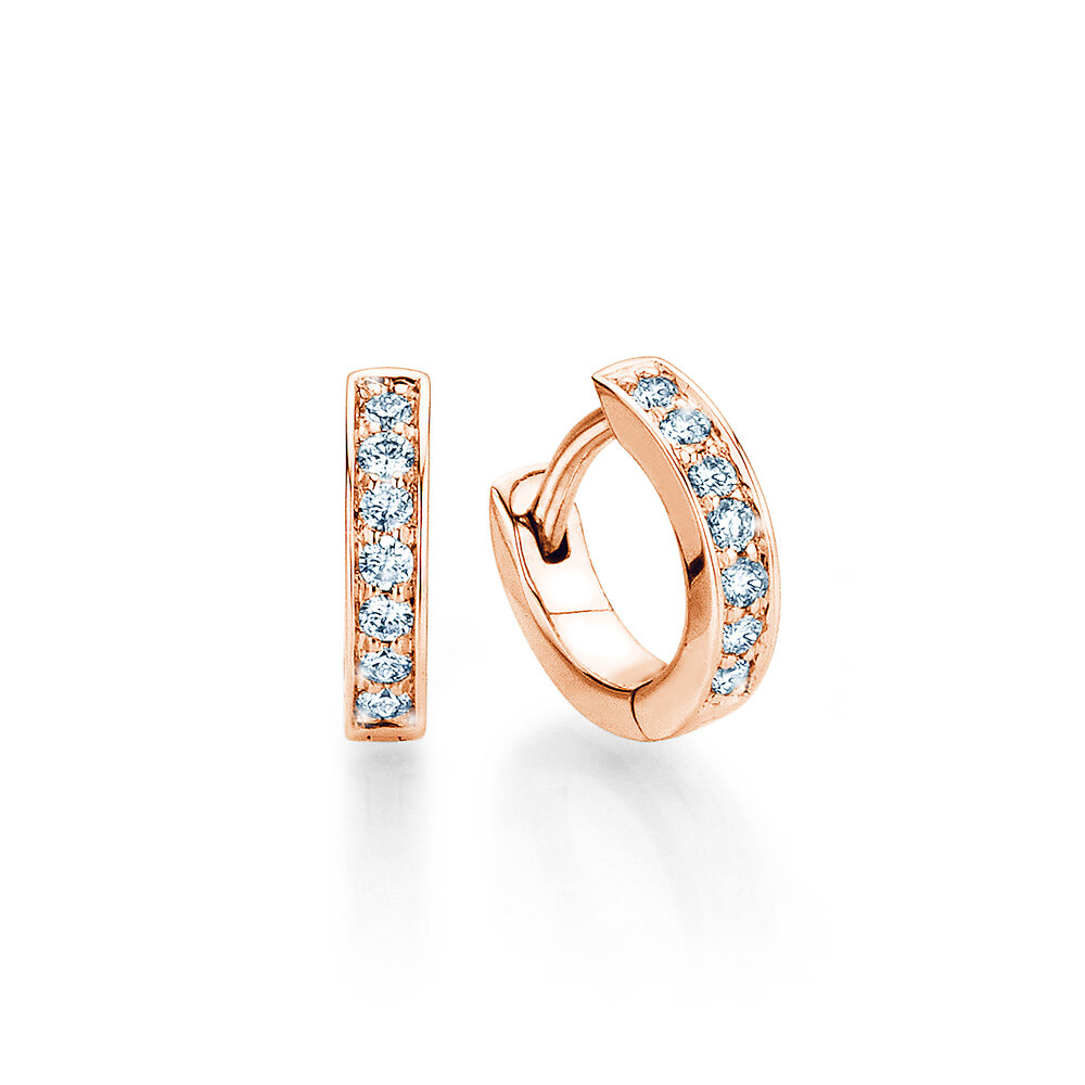 Creolen Alliance in 9K Roségold mit Diamanten 0,14ct G/SI
