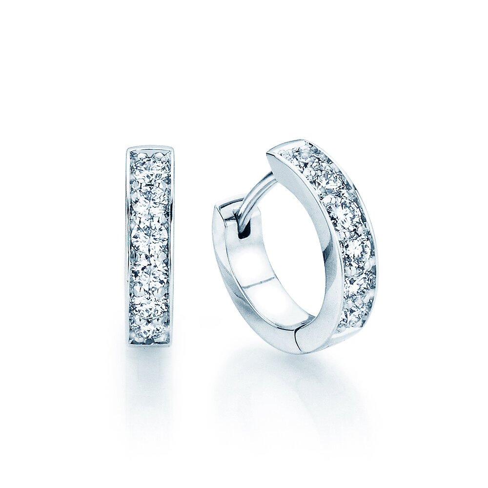 Creolen Alliance in 18K Weißgold mit Diamanten 0,36ct GSI G/SI