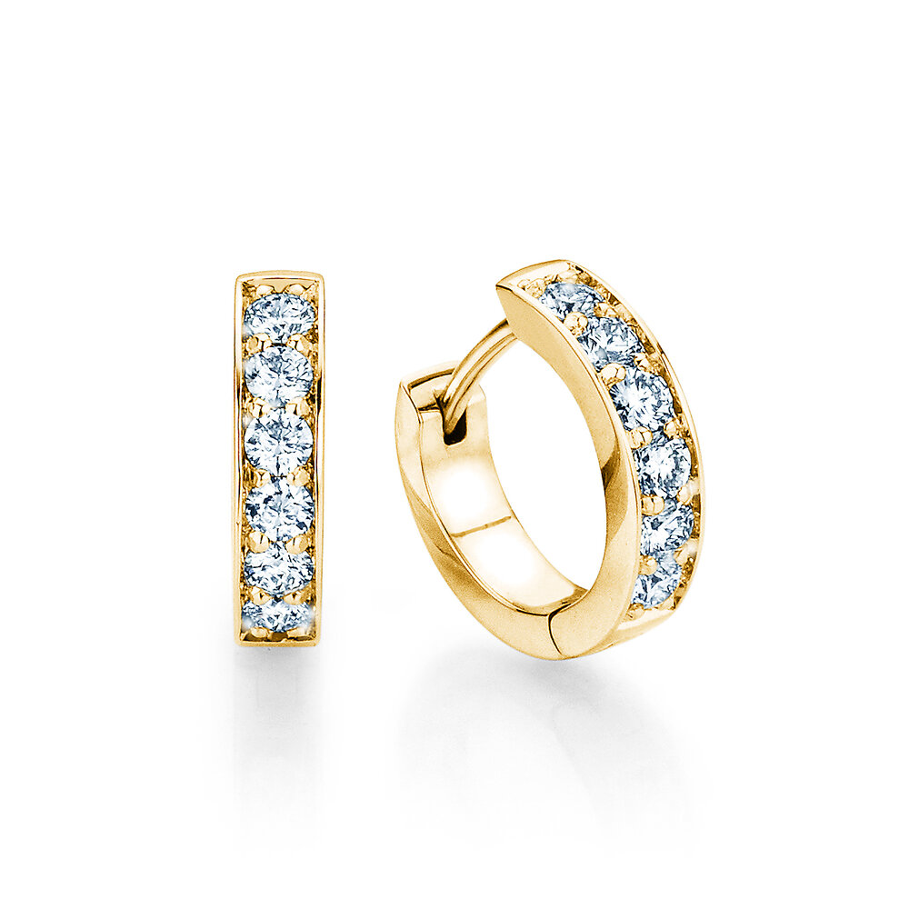 Creolen Alliance in 18K Gelbgold mit Diamanten 0,36ct GSI G/SI