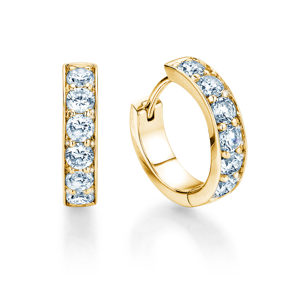 Creolen Alliance in 9K Gelbgold mit Diamanten 0,48ct G/SI
