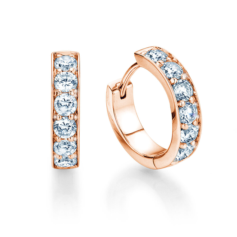 Creolen Alliance in 9K Roségold mit Diamanten 0,96ct G/SI