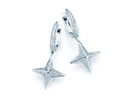 Creolen Diamond Stars in 14K Weißgold mit Diamanten 0,48ct G/SI