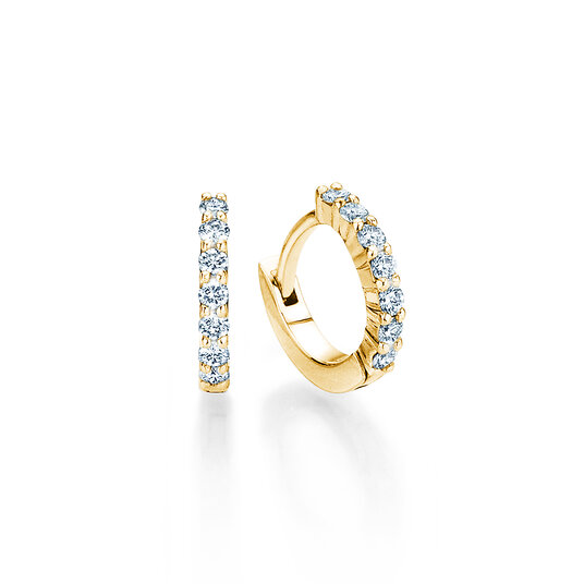 Creolen Dawn in 14K Gelbgold mit Diamanten 0,16ct GSI G/SI