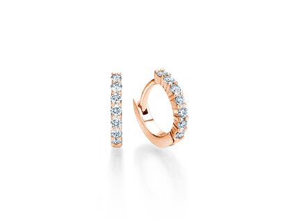 Creolen Dawn in 18K Roségold mit Diamanten 0,16ct GSI G/SI