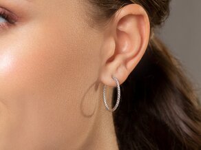 Creolen Diamond Hoops in 14K Weißgold mit Diamanten 0,90ct G/SI