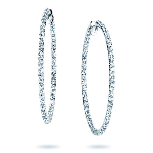 Creolen Diamond Hoops in 14K Weißgold mit Diamanten 1,40ct G/SI