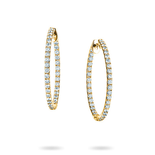Creolen Diamond Hoops in 14K Gelbgold mit Diamanten 0,90ct G/SI