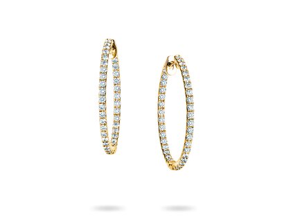 Creolen Diamond Hoops in 14K Gelbgold mit Diamanten 0,90ct G/SI