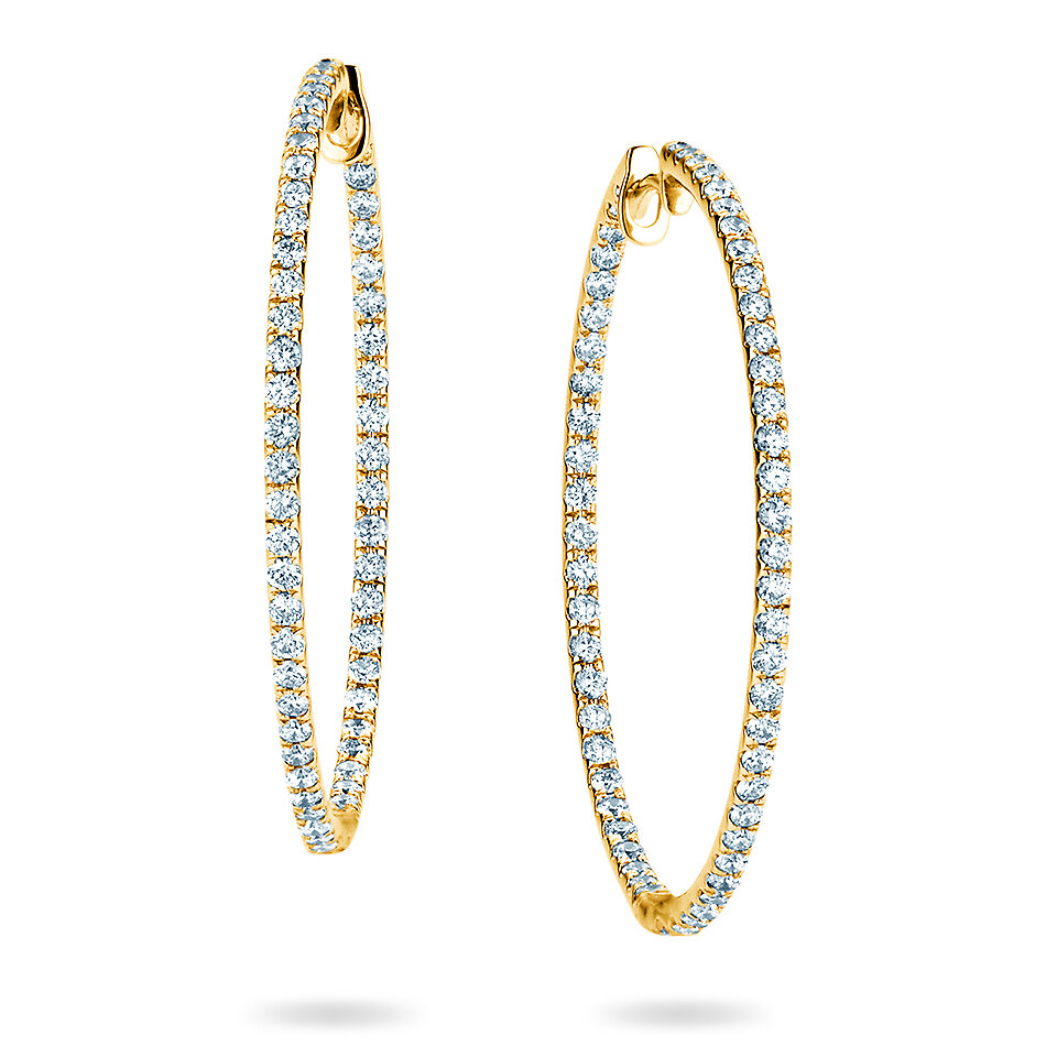 Creolen Diamond Hoops in 9K Gelbgold mit Diamanten 1,40ct G/SI