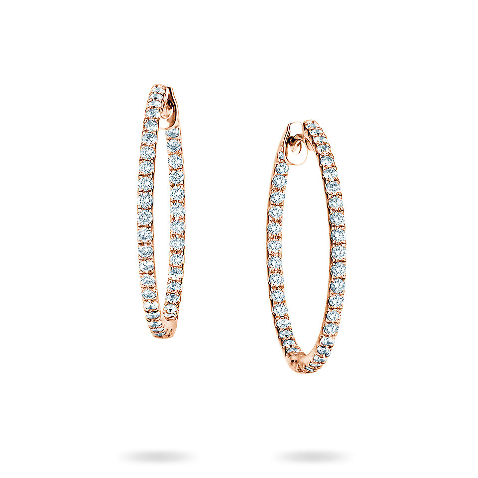 Creolen Diamond Hoops in 18K Roségold mit Diamanten 0,90ct G/SI