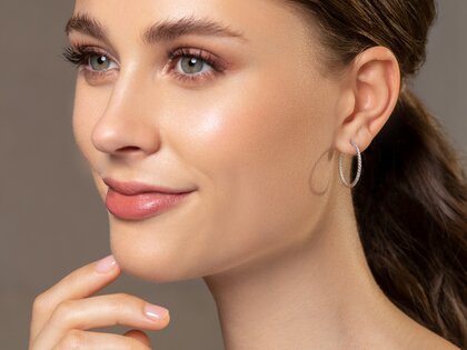 Creolen Diamond Hoops in 14K Weißgold mit Diamanten 0,90ct G/SI