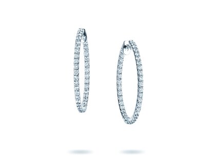 Creolen Diamond Hoops in 14K Weißgold mit Diamanten 0,72ct G/SI