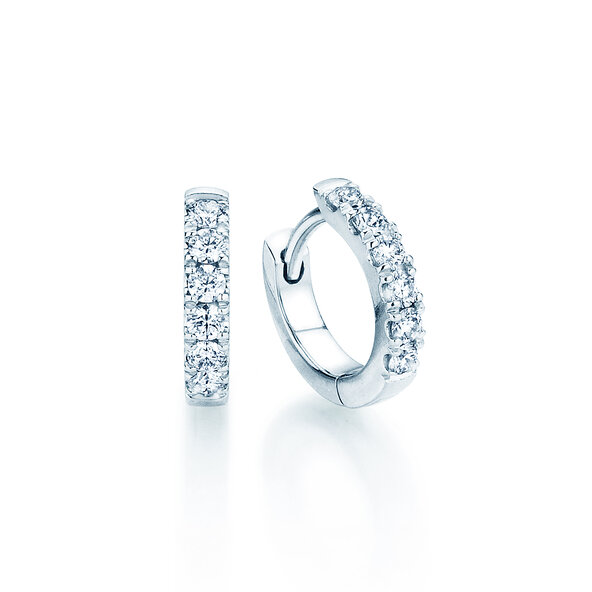 Creolen Dusk in 14K Weißgold mit Diamanten 0,14ct GSI G/SI