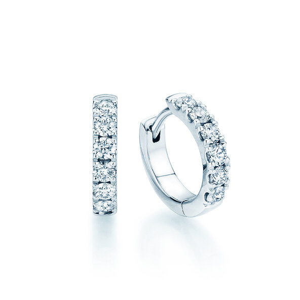 Creolen Dusk in 14K Weißgold mit Diamanten 0,48ct GSI G/SI