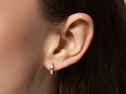 Creolen Modern in 14K Weißgold S
